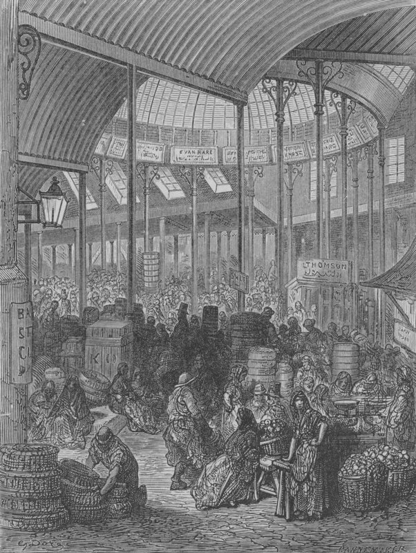 Trh se zeleninou a ovocem od Gustave after Dore
