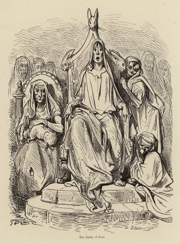 Rodina strachu od Gustave after Dore