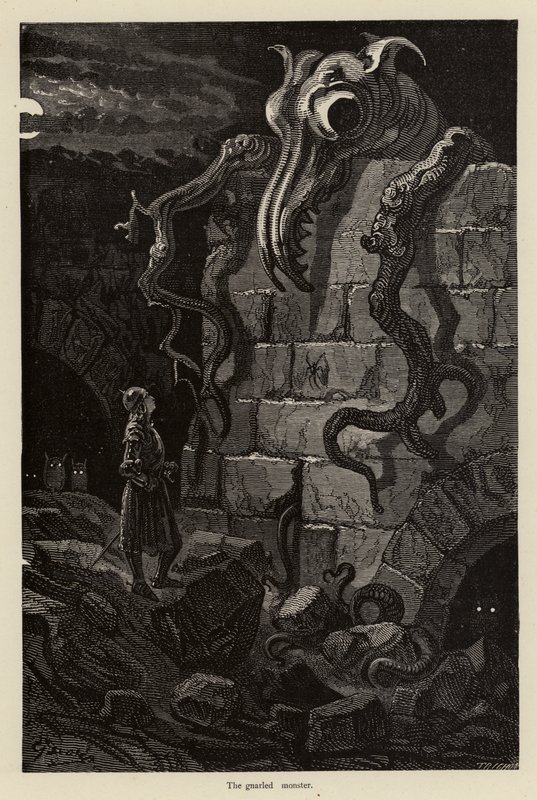 Zubaté monstrum od Gustave after Dore