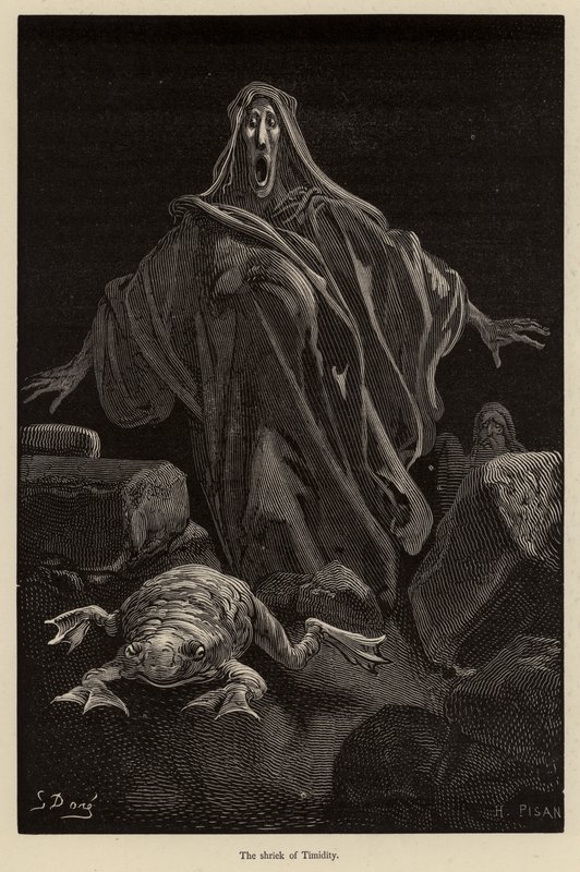 Výkřik bázlivosti od Gustave after Dore
