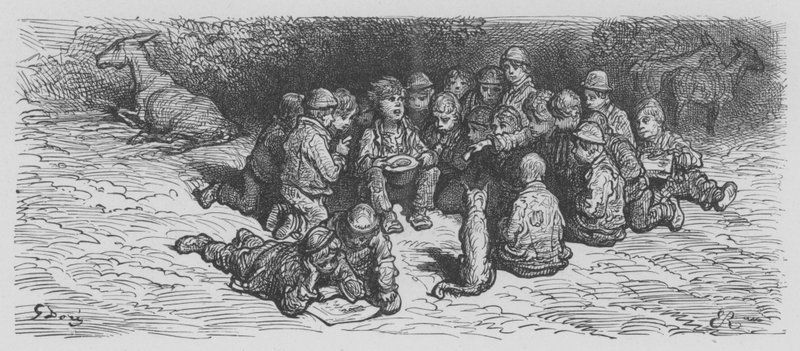 Slepice mezi dětmi, Derby Day od Gustave after Dore