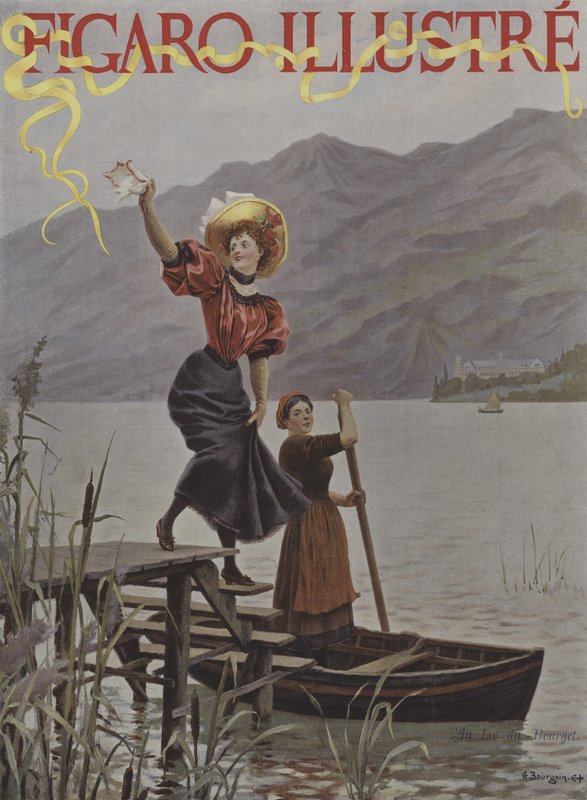 U Lac du Bourget. Obálka Le Figaro Illustre, září 1895 od Gustave Bourgain