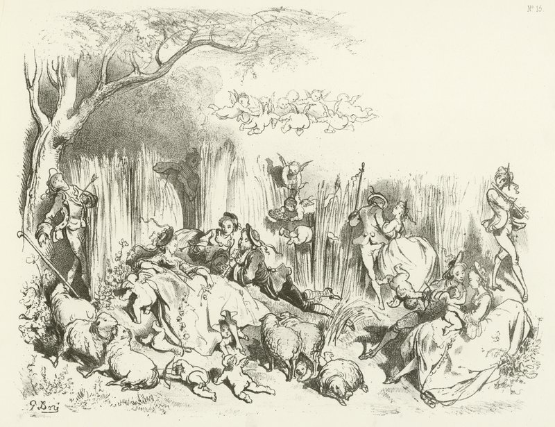 Pastorační za Ludvíka XV. (hlubotisk) od Gustave Dore