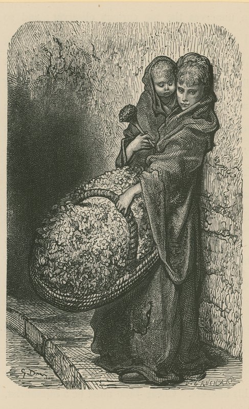 Žena prodávající květiny od Gustave Dore
