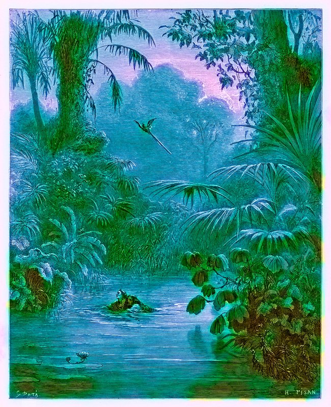 Atala a Chactas Crossing a River, ilustrace z 