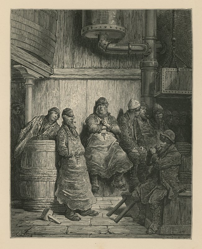 Pracovníci pivovaru Barclay Perkins od Gustave Dore