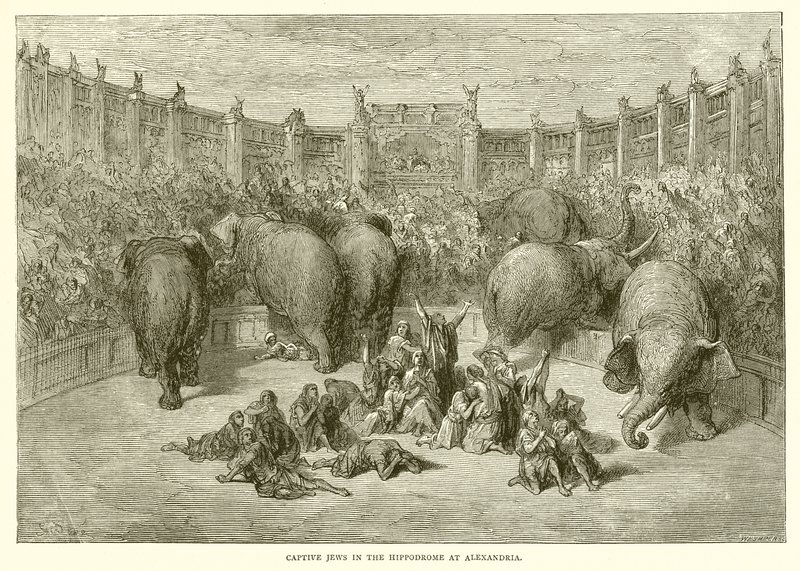 Zajatí Židé na hipodromu v Alexandrii od Gustave Dore