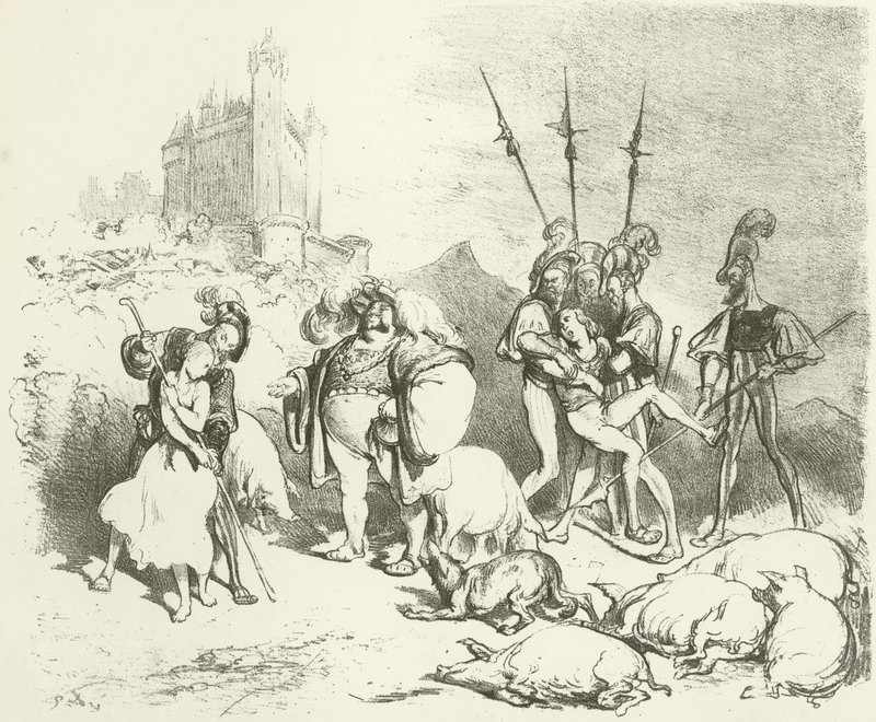 Feudální použití (hlubotisk) od Gustave Dore