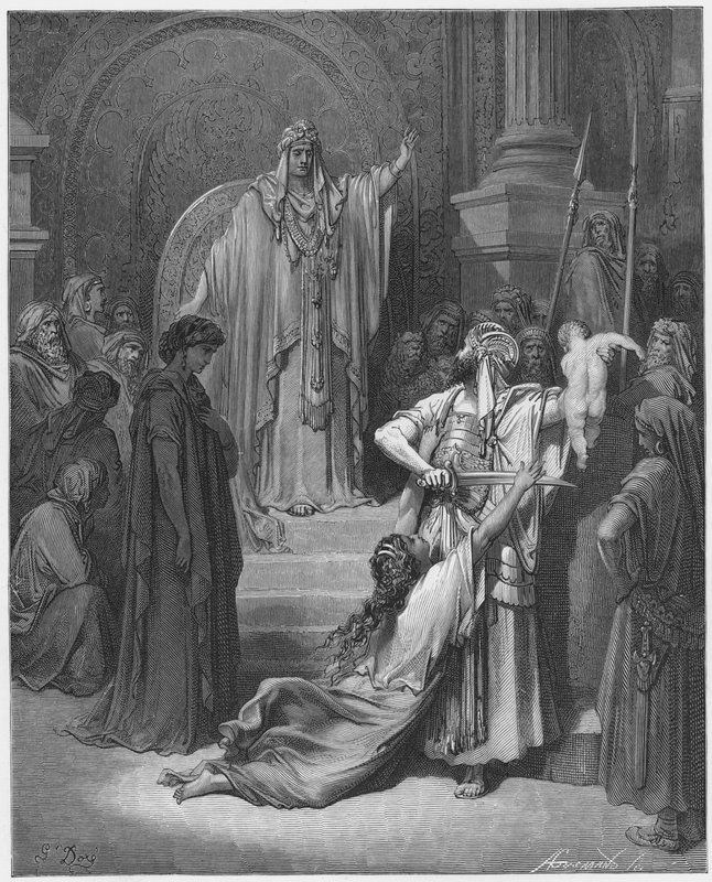 Gustave Dore Bible: Soud Šalamounův od Gustave Dore