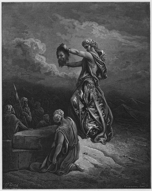 Gustave Dore Bible: Judith ukazuje hlavu Holoferna od Gustave Dore