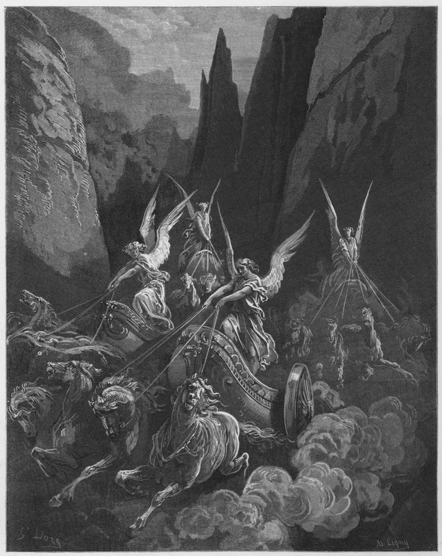 Gustave Dore Bible: Vize čtyř vozů od Gustave Dore
