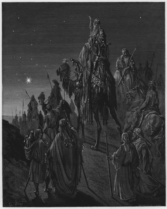 Gustave Dore Bible: Moudří muži vedení hvězdou od Gustave Dore