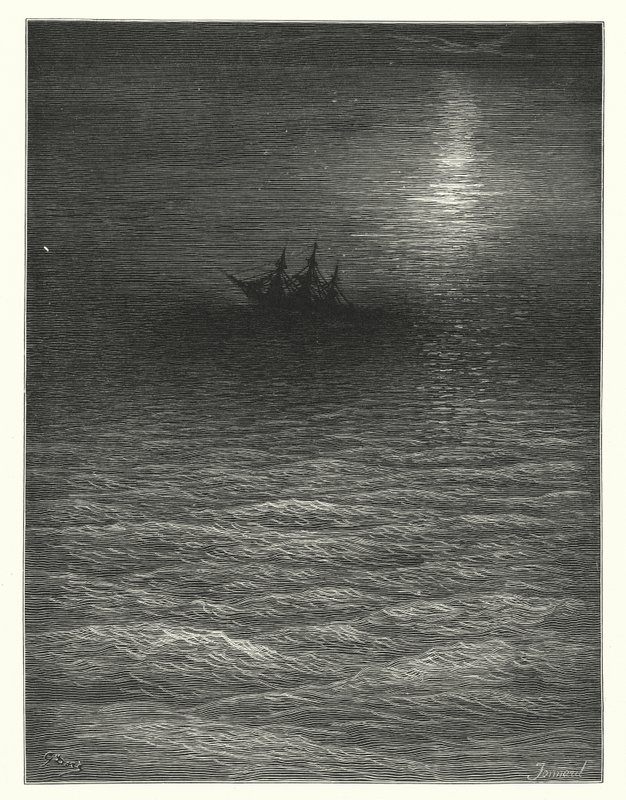 Ilustrace Gustava Doreho ke Coleridgovu dílu Rime of the Ancient Mariner (rytina) od Gustave Dore