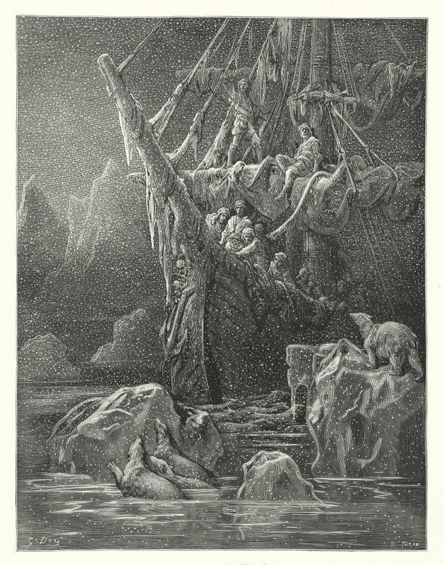 Ilustrace Gustava Doreho ke Coleridgovu dílu Rime of the Ancient Mariner (rytina) od Gustave Dore