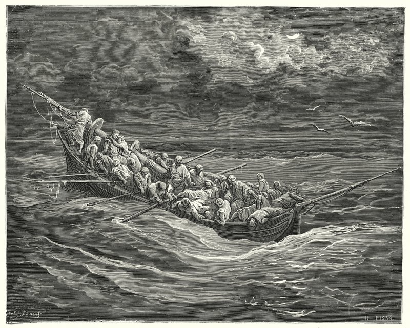Don Quijote Gustava Dorea: "Zoraida si celou dobu skrývala tvář, aby neviděla svého otce" (rytina) od Gustave Dore