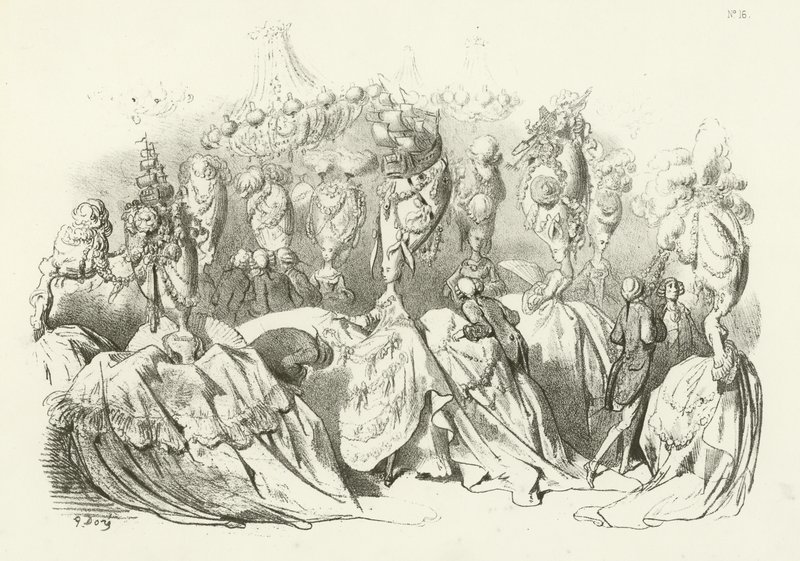 Šaty hlavy za vlády Ludvíka XVI. (hlubotisk) od Gustave Dore