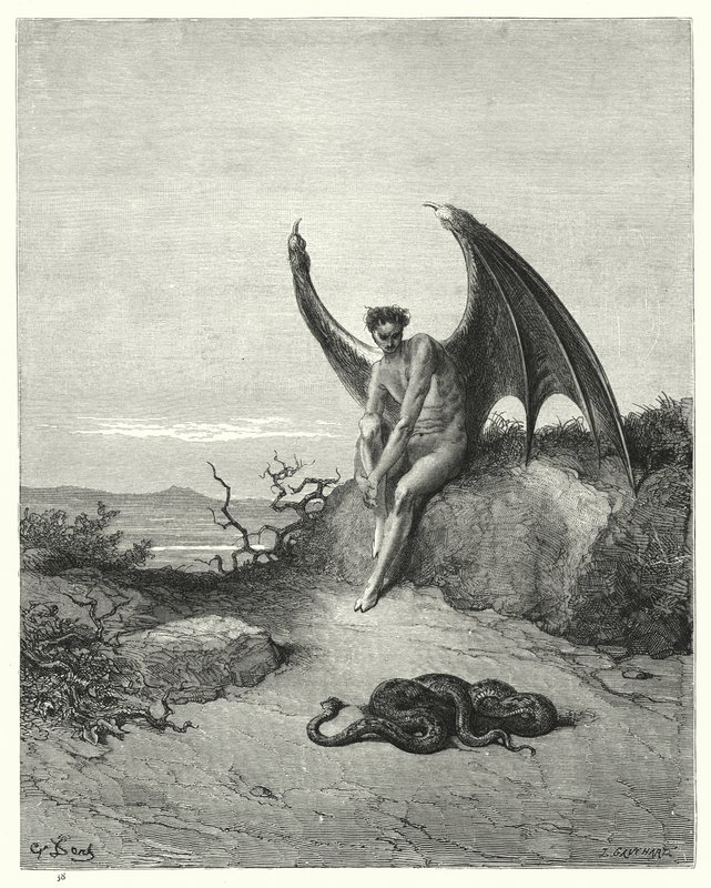 Ilustrace Gustava Dorea pro Miltons Paradise Lost, kniha IX, řádky 182, 183 od Gustave Dore