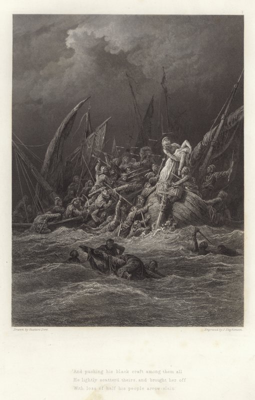 Ilustrace pro Vivien od Alfreda Tennysona od Gustave Dore