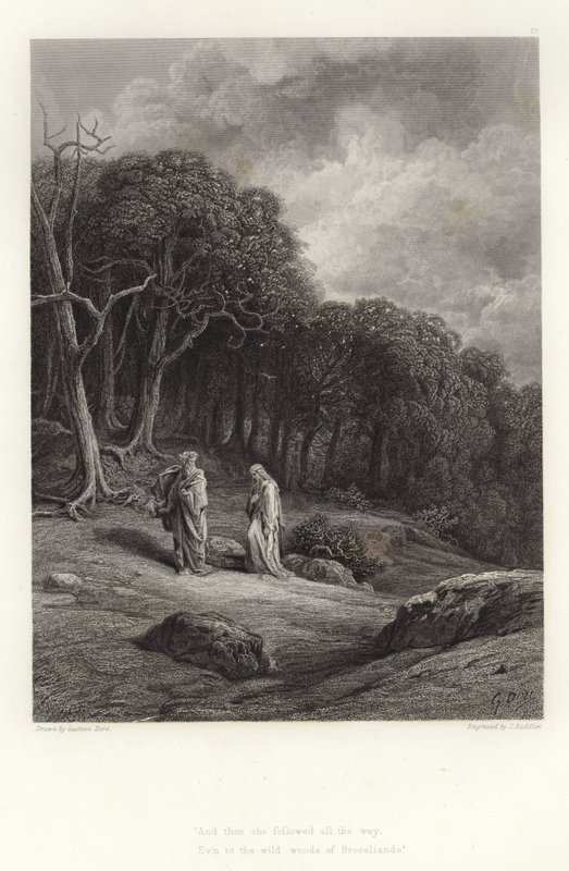 Ilustrace pro Vivien od Alfreda Tennysona od Gustave Dore