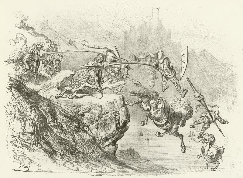 Knight Errantry ve 12. století (hlubotisk) od Gustave Dore