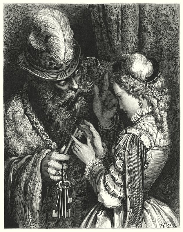 Modré vousy; Modré vousy (rytina) od Gustave Dore