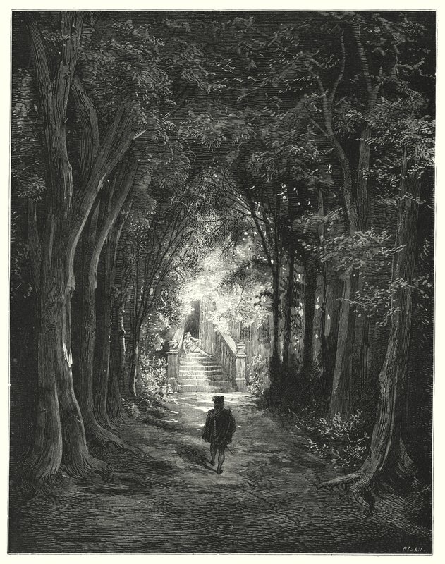 Spící kráska; Šípková Růženka (rytina) od Gustave Dore