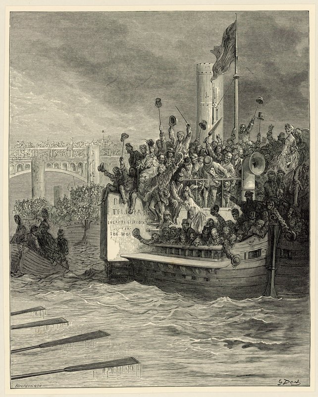 Oxford a Cambridge Boat Race, Putney od Gustave Dore