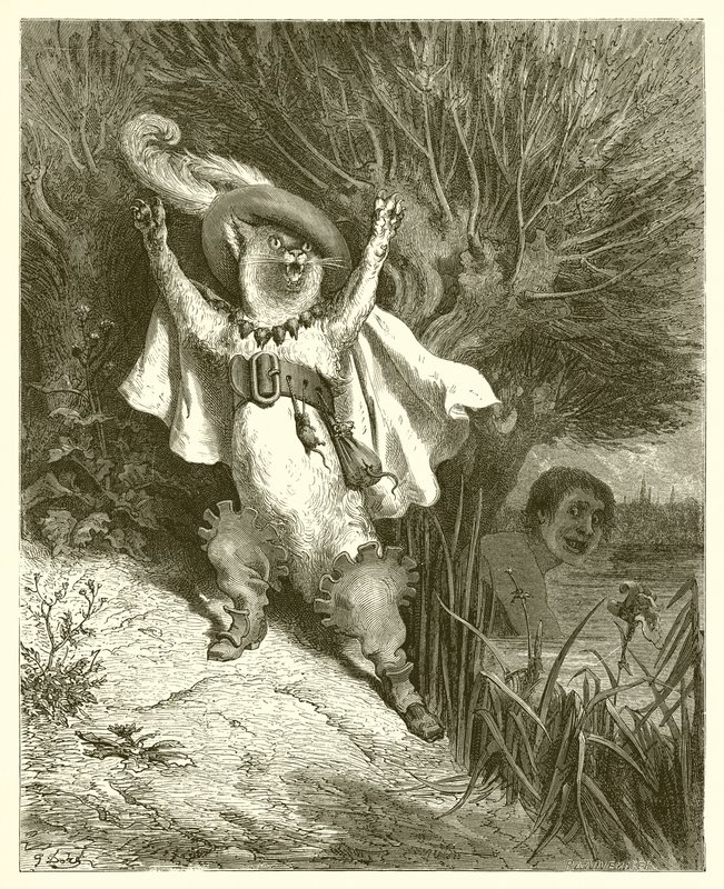 Kocour v botách, kolem roku 1868 od Gustave Dore