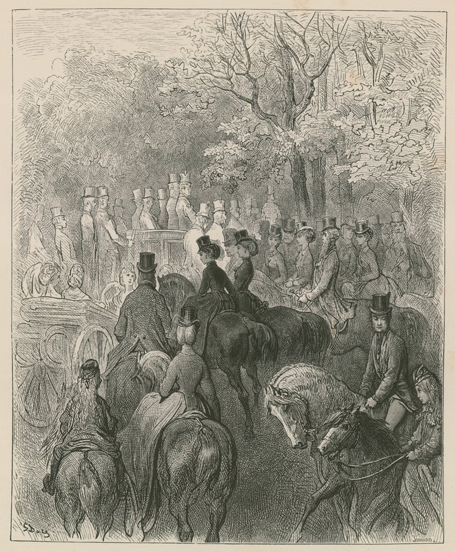 Rotten Row, Hyde Park, Londýn od Gustave Dore