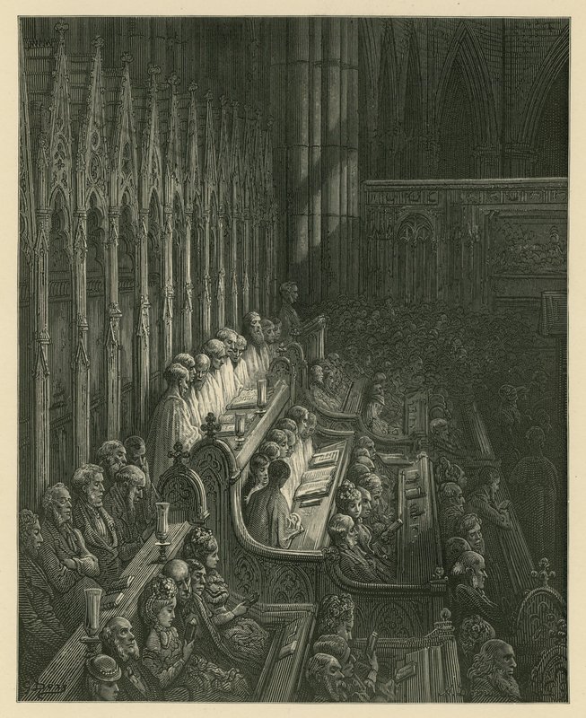 Sbor Westminsterského opatství od Gustave Dore