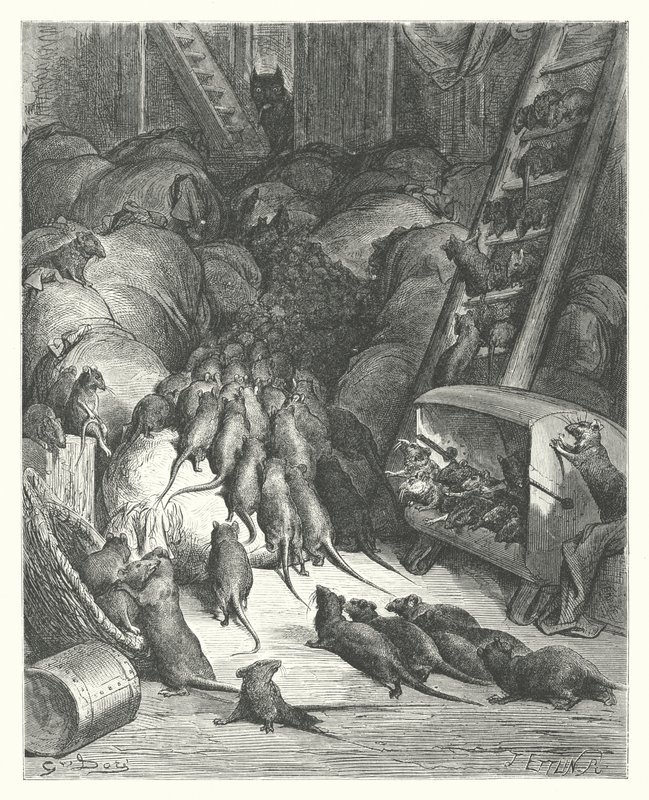 La Fontainovy bajky: Liga krys (rytina) od Gustave Dore