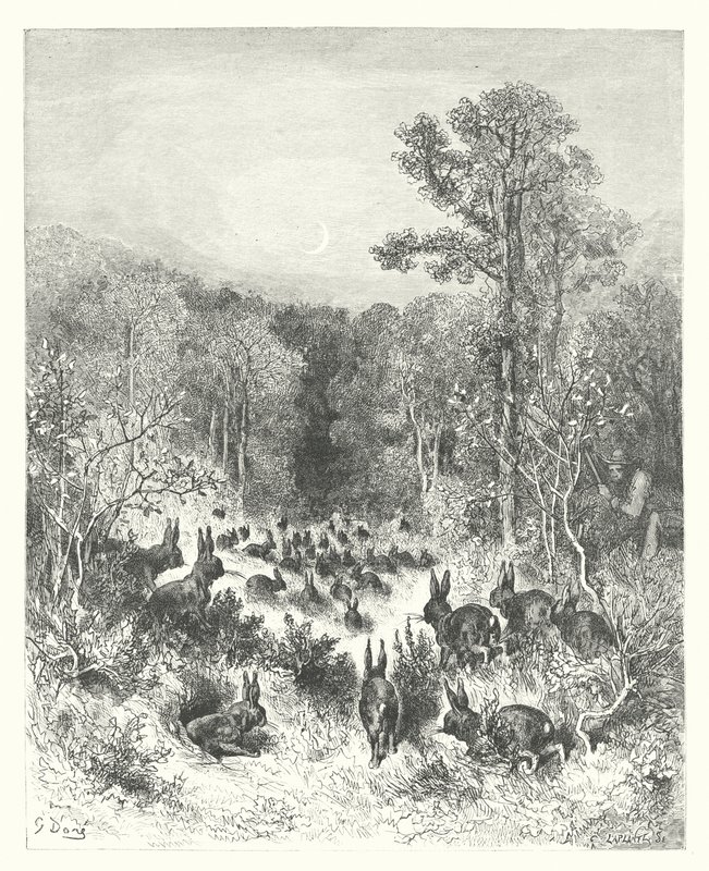 La Fontainovy bajky: (rytina) od Gustave Dore