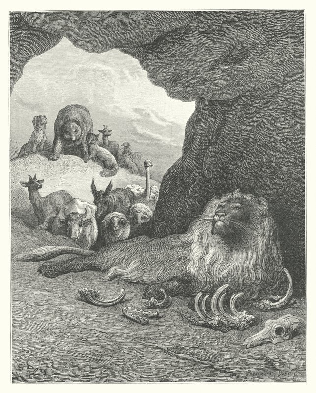 La Fontainovy bajky: (rytina) od Gustave Dore