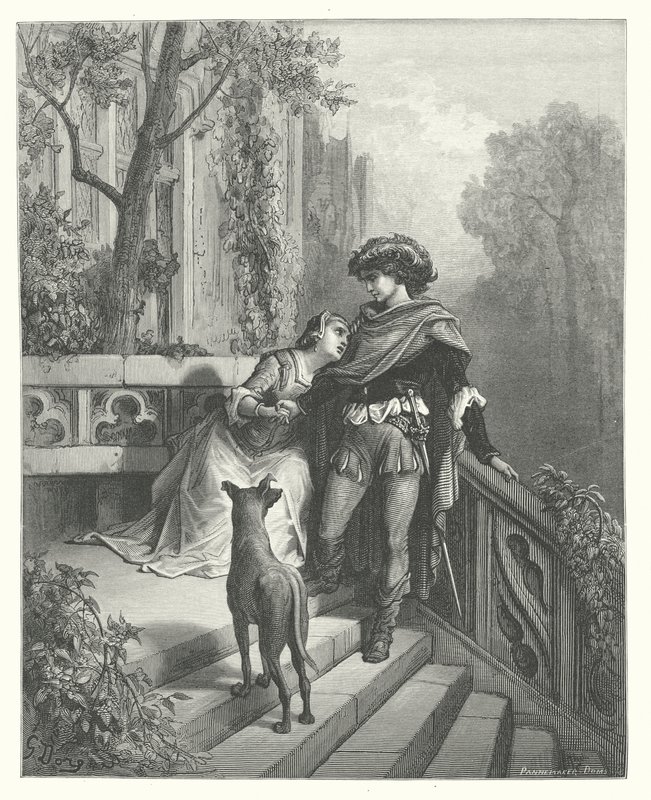 La Fontainovy bajky: Dva holubi (rytina) od Gustave Dore