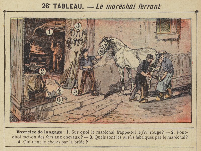 Le marechal ferrant (barva litho) od Gustave Fraipont