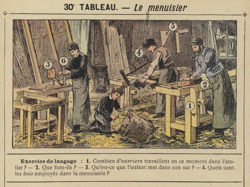 The Carpenter (barva lito) od Gustave Fraipont