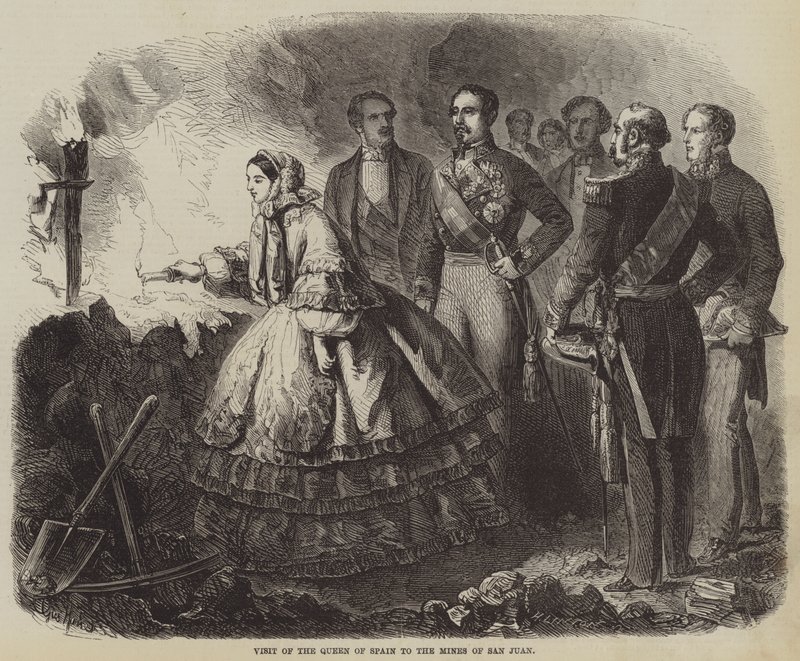 Návštěva španělské královny v dolech San Juan od Gustave Janet