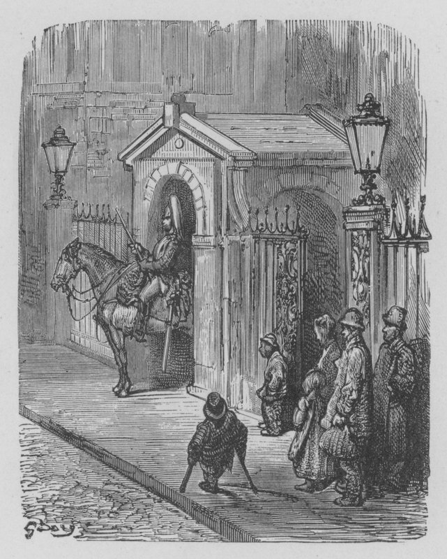 Horse-Guard Ve frakci Před Královnin palác od Gustave after Dore