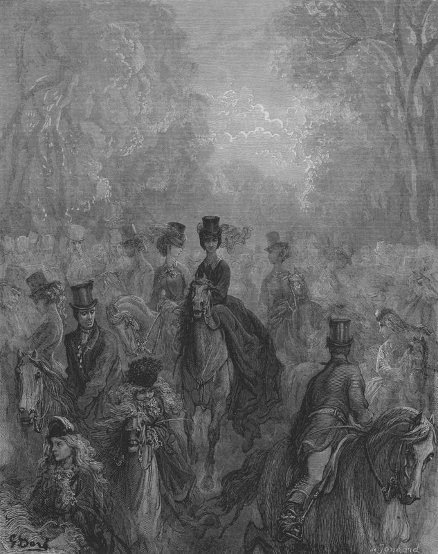 Hyde-Park, The Ladys Mile, Promenade Des Dames od Gustave after Dore