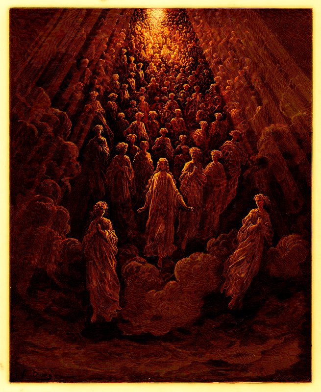 The Angels in the Planet Mercury, ilustrace z The Dore Gallery, publikovaná kolem roku 1890 (digitálně vylepšený obrázek) od Gustave after Dore