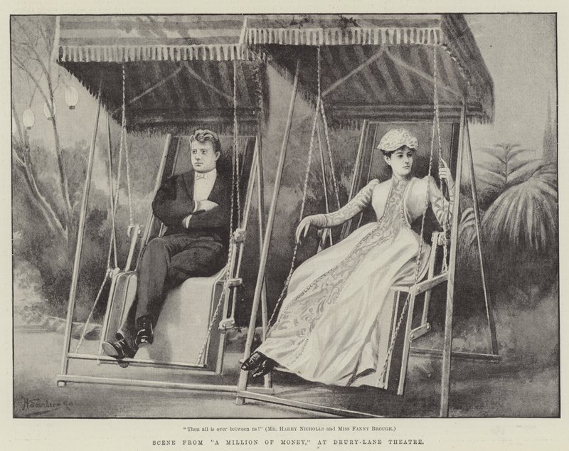 Scéna z filmu A Million of Money, v divadle Drury-Lane od H. Saunders