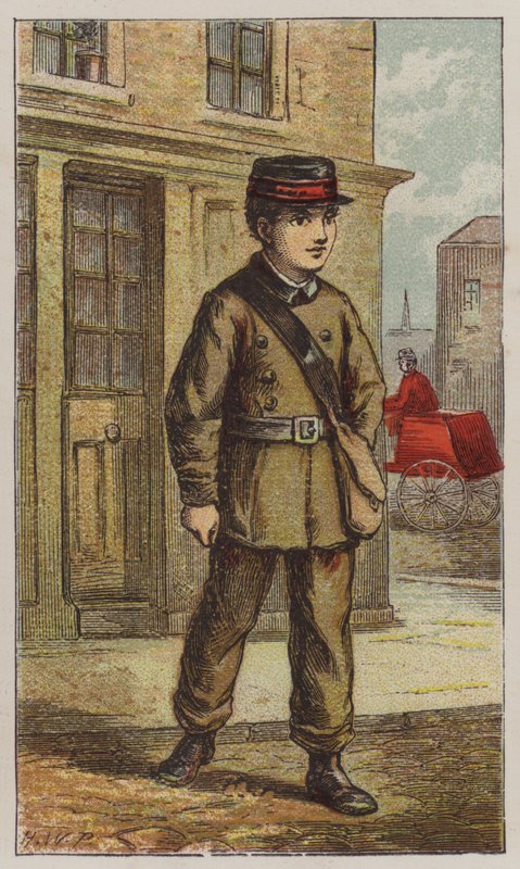 Telegraph Boy (barevné lito) od H.W. (after) Petherick