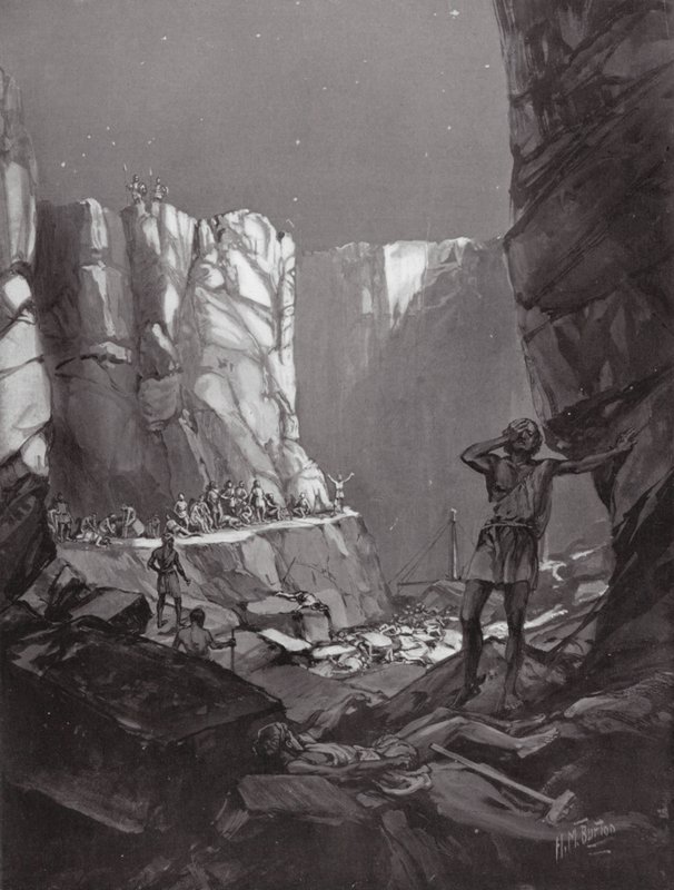 Athénské katastrofy na Sicílii, 413 př. n. l. (litografie) od H. M. (after) Burton