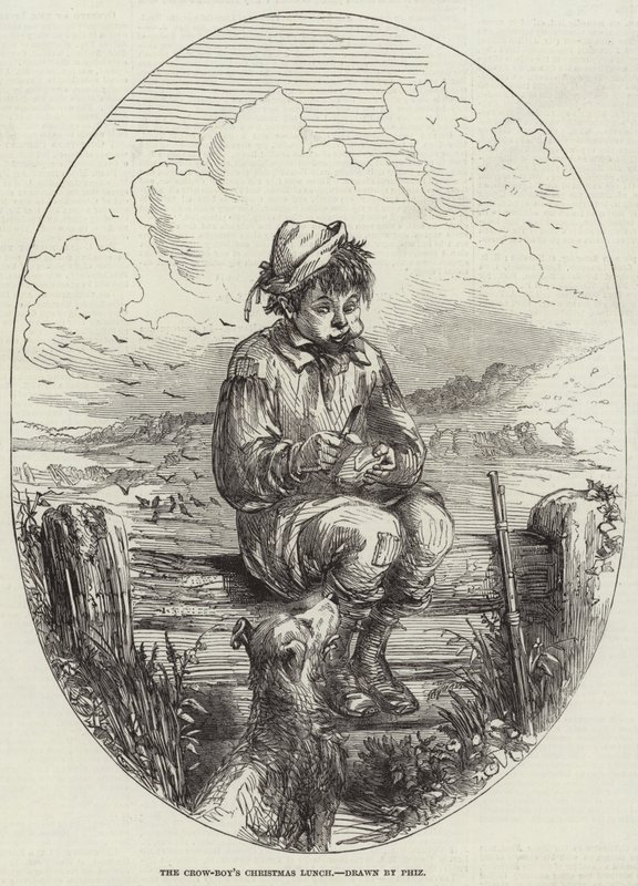 Vánoční oběd Crow-Boye od Hablot Knight Browne