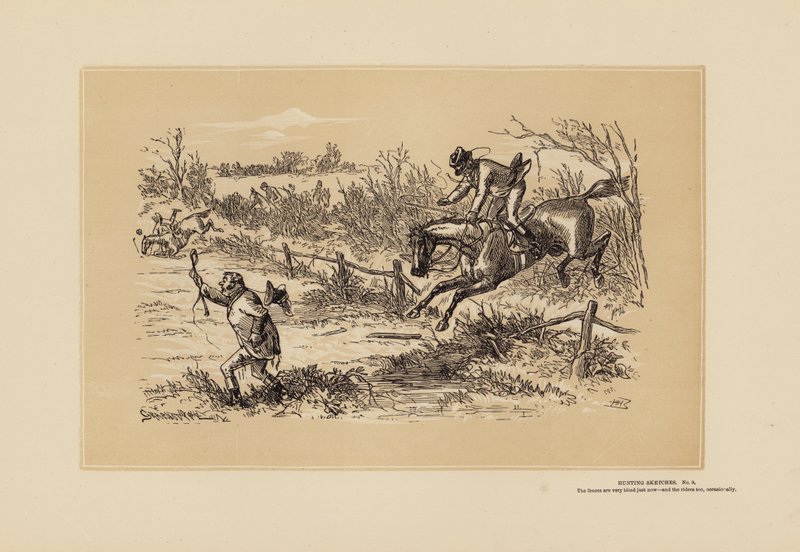 Lovecké skici, č. 9, Pozor (rytina) od Hablot Knight (1815 92) Browne