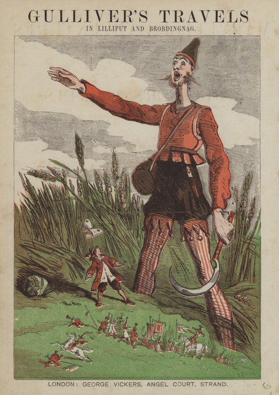 Gulliverovy cesty v Lilliputu a Brobdingnagu (barevné lito) od after Hablot Knight Browne