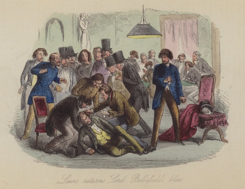 Ilustrace pro Lewis Arundel aneb The Railroad of Life od Franka E Smedleyho (barevná rytina) od after Hablot Knight Browne