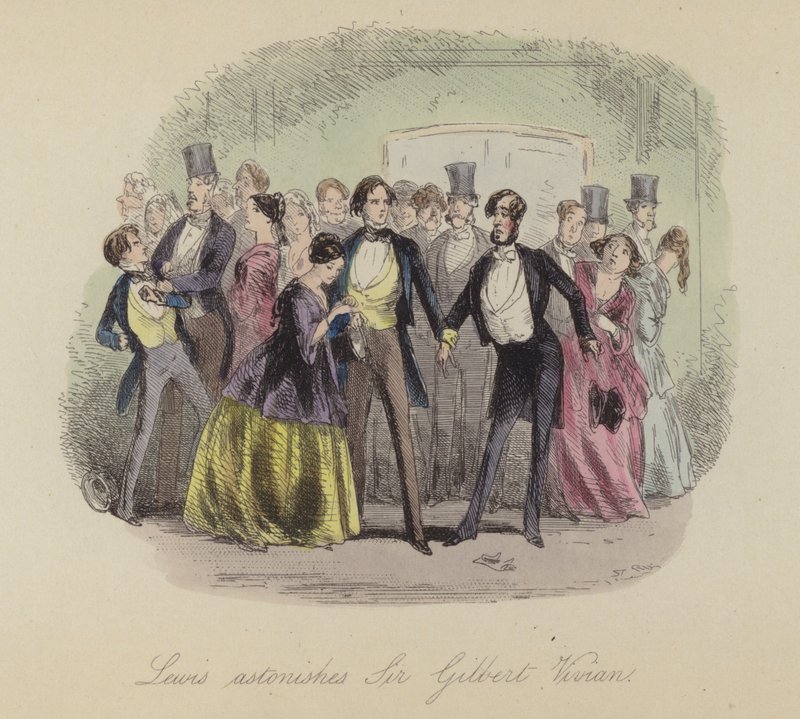 Ilustrace pro Lewis Arundel aneb The Railroad of Life od Franka E Smedleyho (barevná rytina) od after Hablot Knight Browne