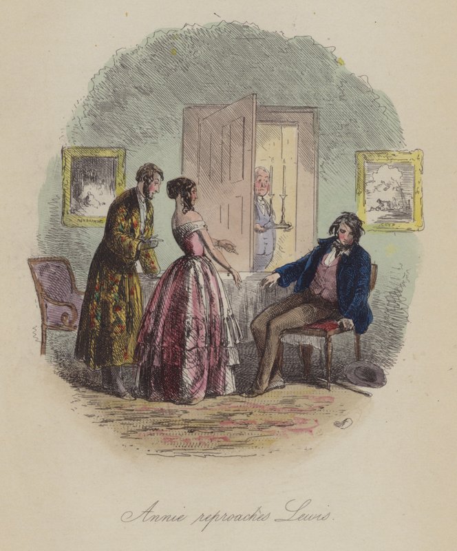 Ilustrace pro Lewis Arundel aneb The Railroad of Life od Franka E Smedleyho (barevná rytina) od after Hablot Knight Browne