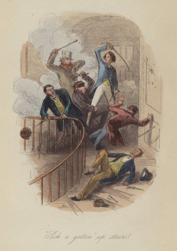 Ilustrace pro Lewis Arundel aneb The Railroad of Life od Franka E Smedleyho (barevná rytina) od after Hablot Knight Browne